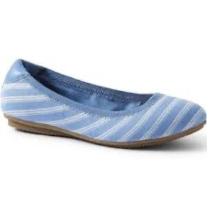 Lands' End Blue and White Striped Flats
